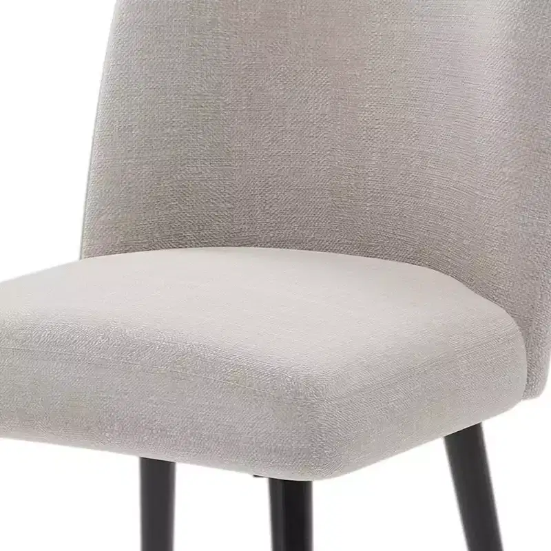 HomeRoots Set of Two Beige And Black Upholstered Fabric Dining Side Chairs