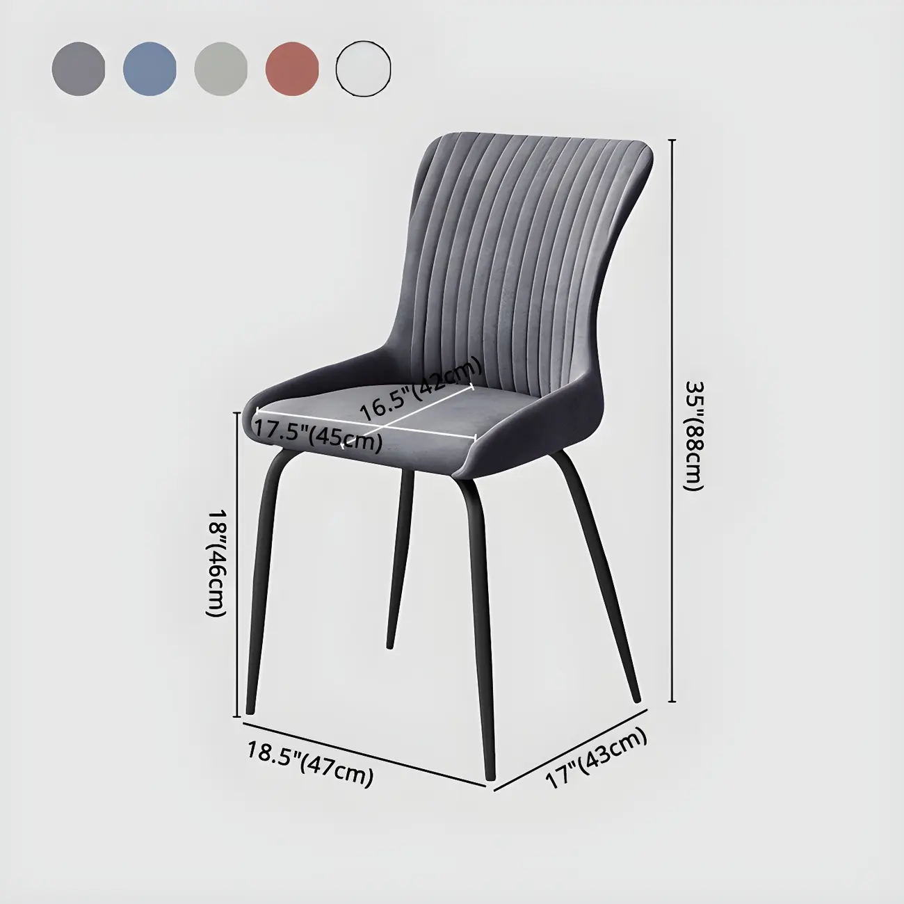 Industrial Dark Gray Armless Kitchen Dining Chairs