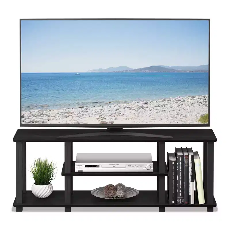 3-Tier TV Stand for TVs up to 50 Inches, Americano/Black