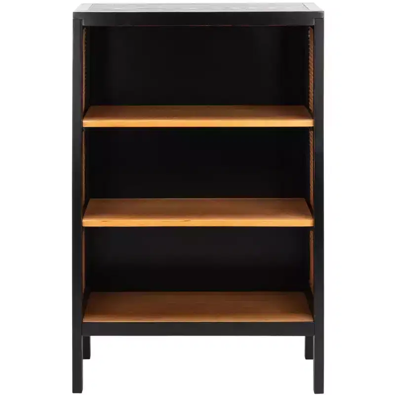 Franz 3 Shelf Wood Back Etagere - ETG2104 - Black/Natural - Safavieh