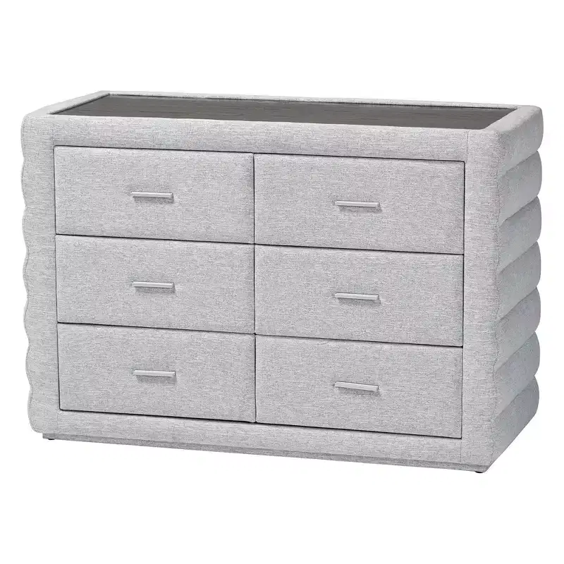 Baxton Studio Cadmus Modern Light Grey Channel-Tufted Fabric 4-Piece Bedroom Set