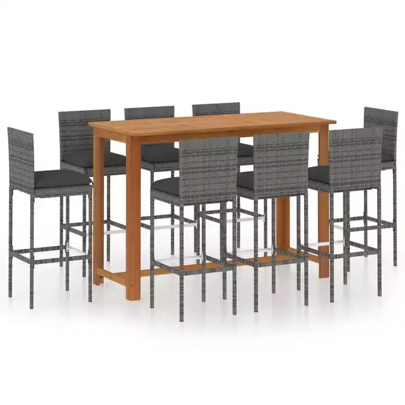 vidaXL Modern Outdoor Dining Set with Cushions - Choose Your Color