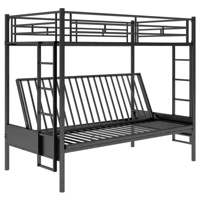 Metal Twin over Full Bunk Bed with Adjustable Lower Bunk 72''H x 78''W x 41.4''D