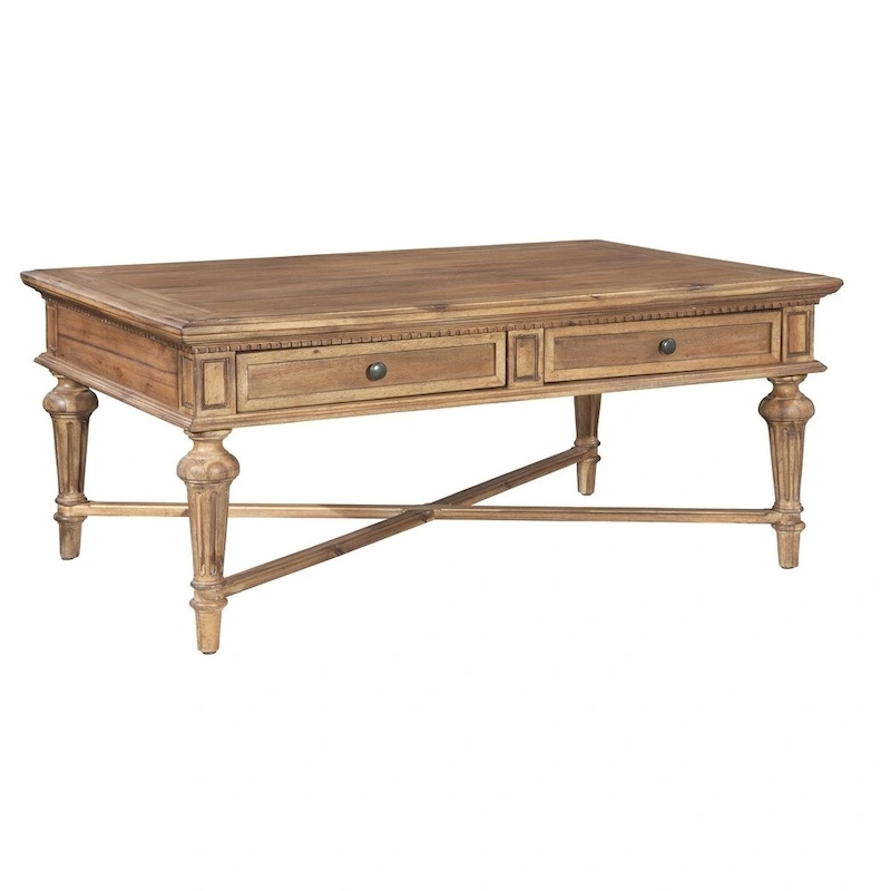 Hekman Wood Coffee Table in Natural Finish with Drawers