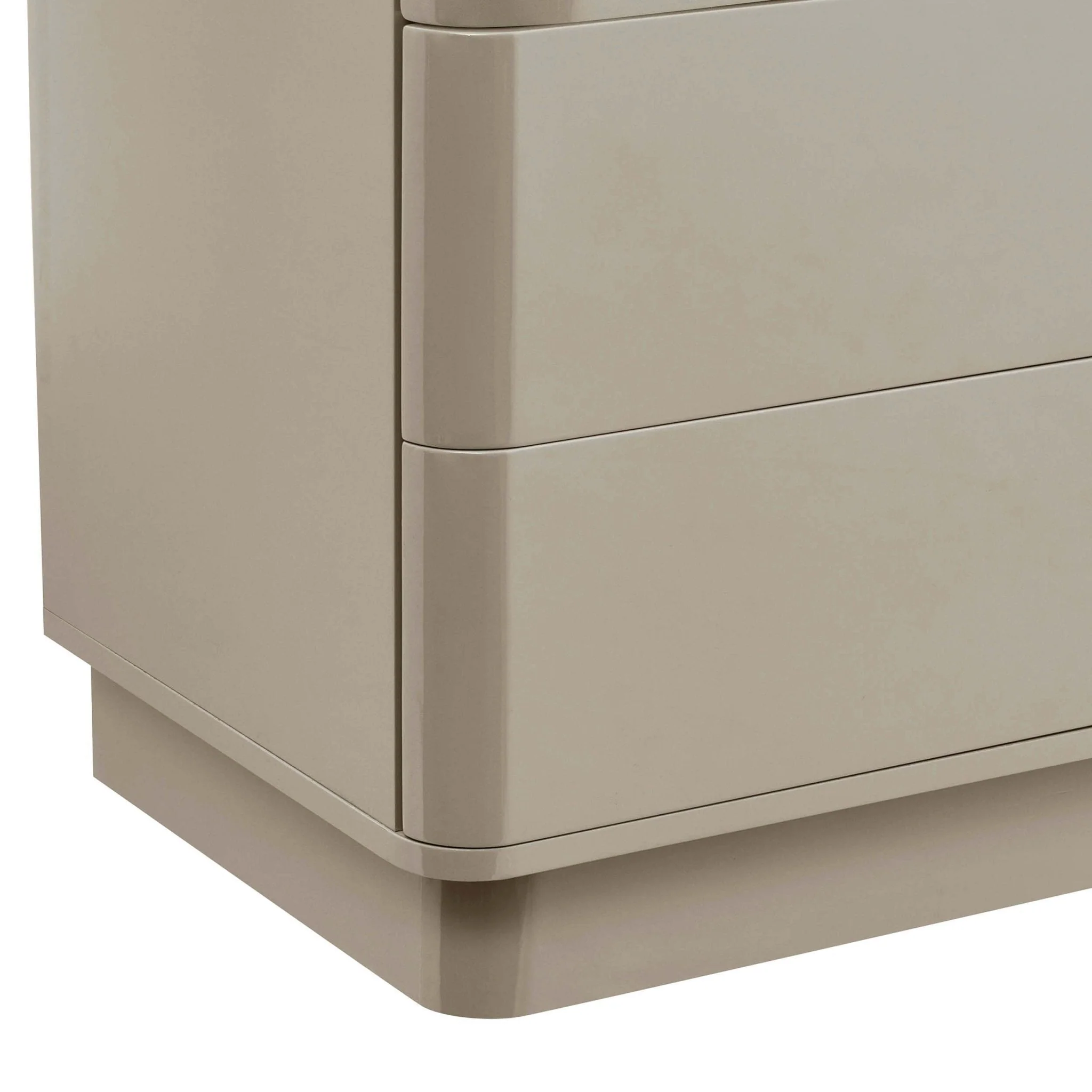 High Gloss 3 Drawer Chest - Taupe