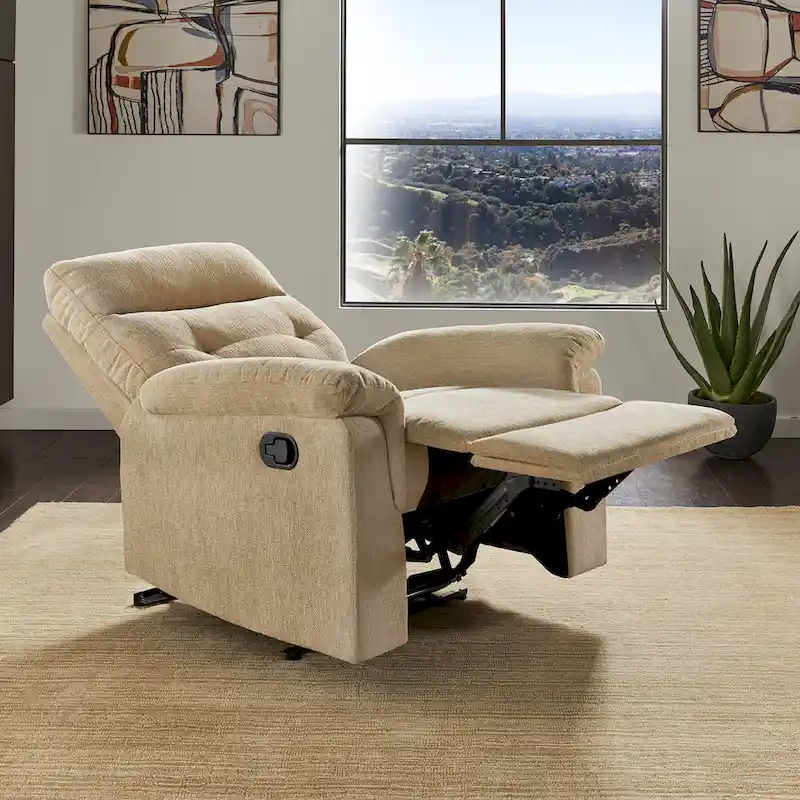 Lufkin Chenille Fabric Manual Recliner by iNSPIRE Q Classic