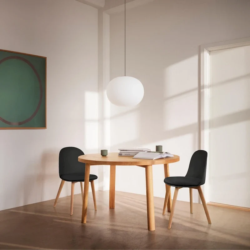 Set of 2 Dining Side Chair with Back Armless Plastic Seat Wooden Legs Kitchen Desk Task Computer