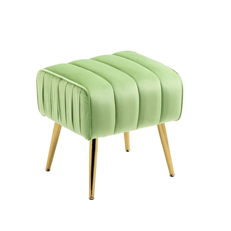 Velvet Tufted Accent Chair with Ottoman - 28.94 x 28.94 x 28.94
