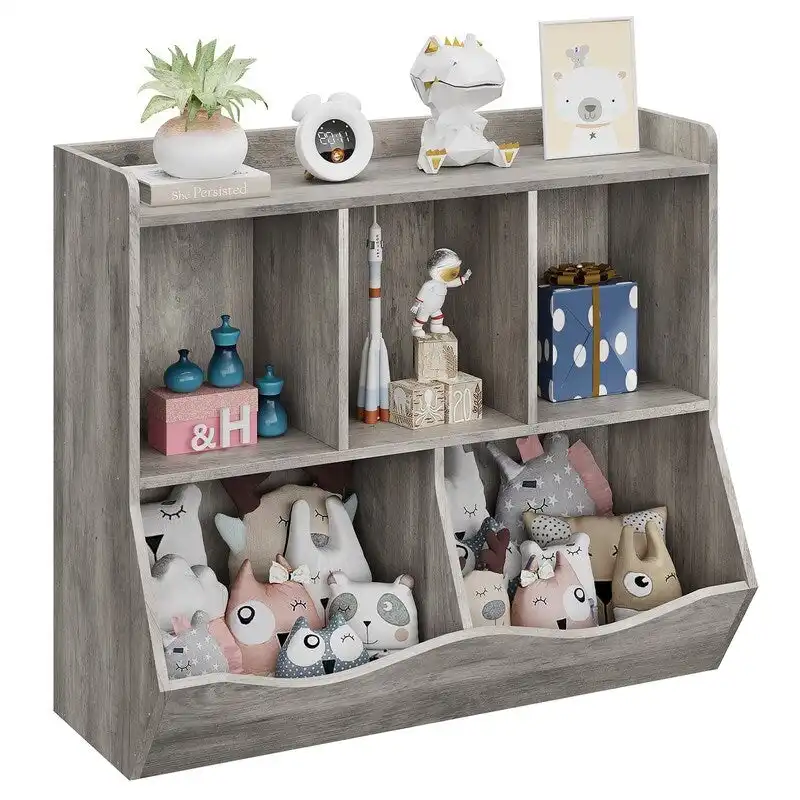 5-Cubby Kids Storage Cabinet with Open Shelves