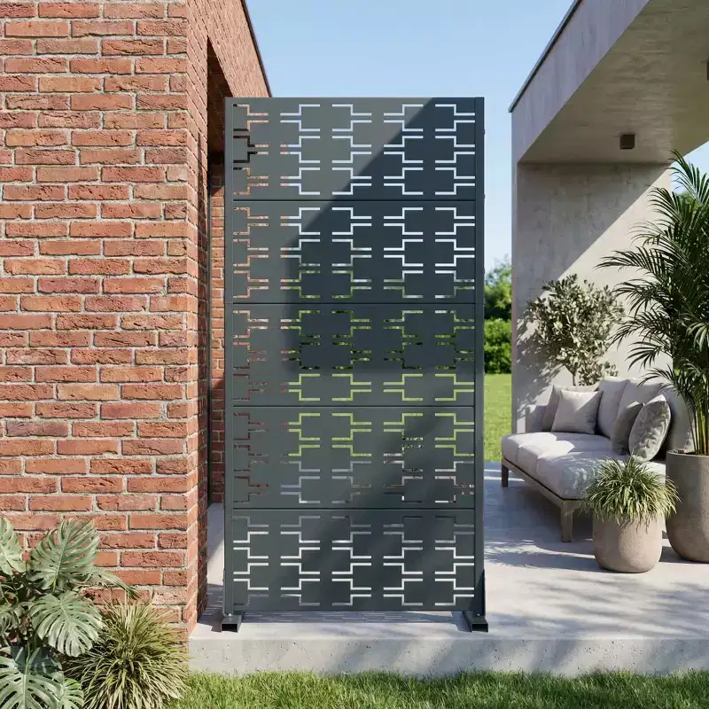 Dovelina Outdoor Metal Privacy Screen Freestanding Fence Panels for Garden Patio Deck Yard 72H x 35W/47W/70W/94W, 59H x 30W/60W
