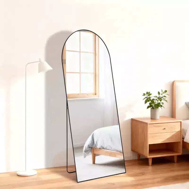 56x15 Inch Rectangle Full Length Mirror, Floor Standing Full Body Mirror