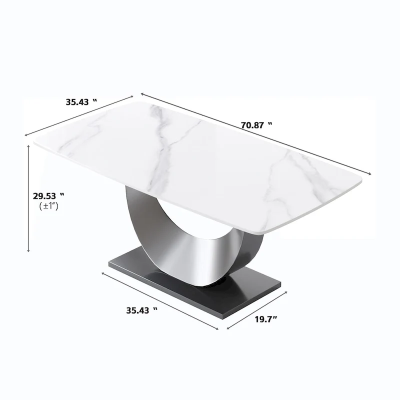 71 Modern Rectangular Sintered Stone Dining Table