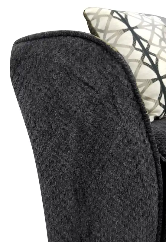 49 Chenille Fabric Chair with Flared Arms and Wood Legs - Charcoal Grey