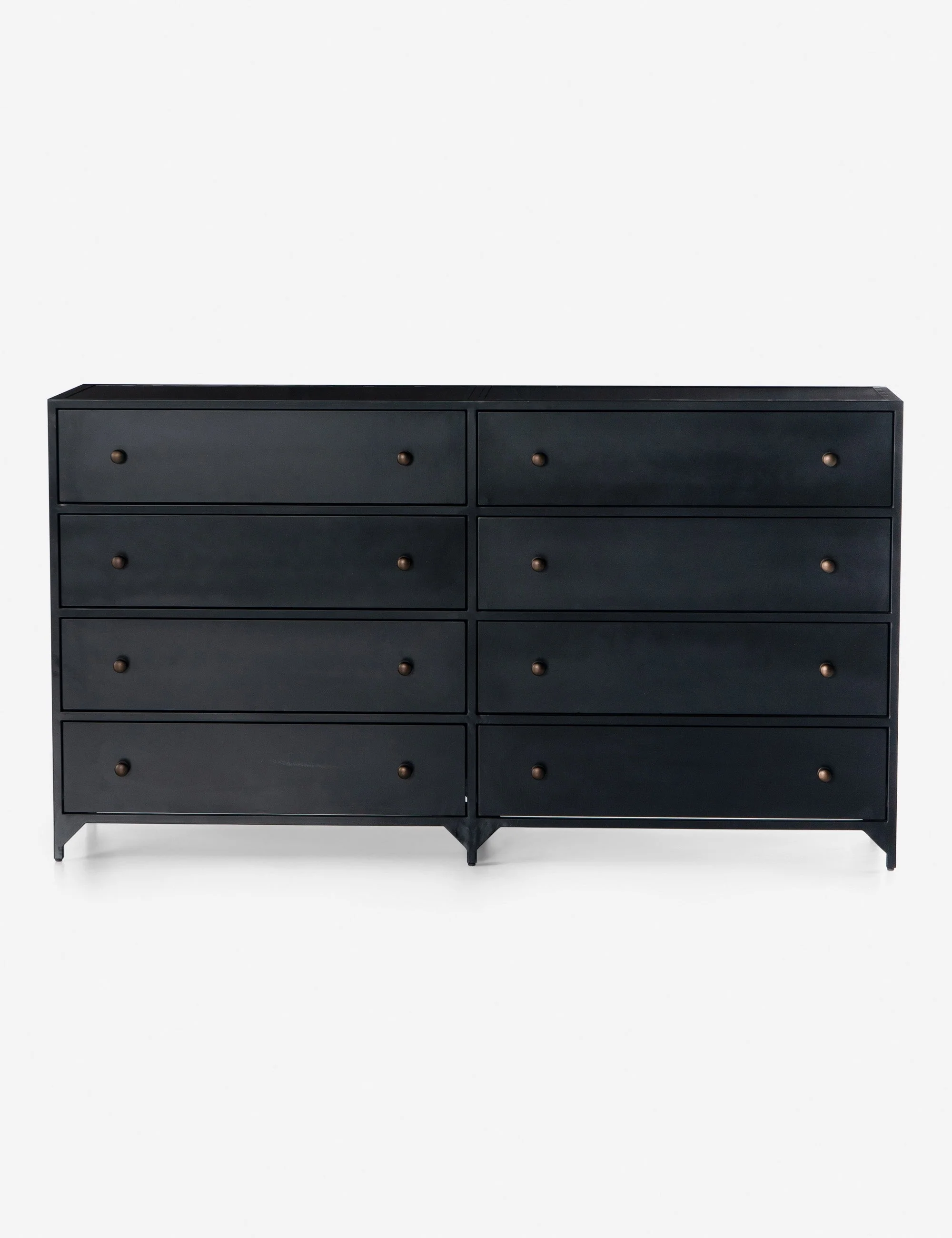 Dresser Perfect for industrial-inspired bedrooms, this classic eight-drawer dresser brings a sophisticated touch thanks to round brass drawer pulls