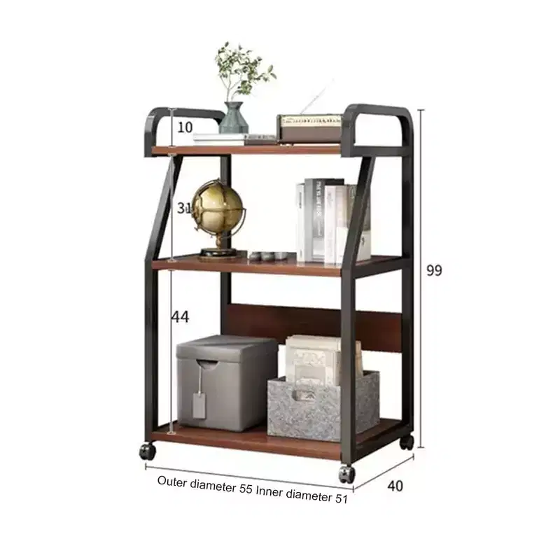 GustoWave 3 Tier Printer Stand on Wheels,Mobile Printer Table with Storage Shelf, Rolling Printer Cart with Wheels for Office Home Office Use