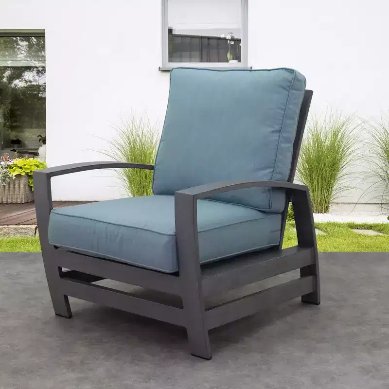 Courtyard Casual Cabo Alum Lounge Chair Aluminum Frame with Sunbrella Cushions