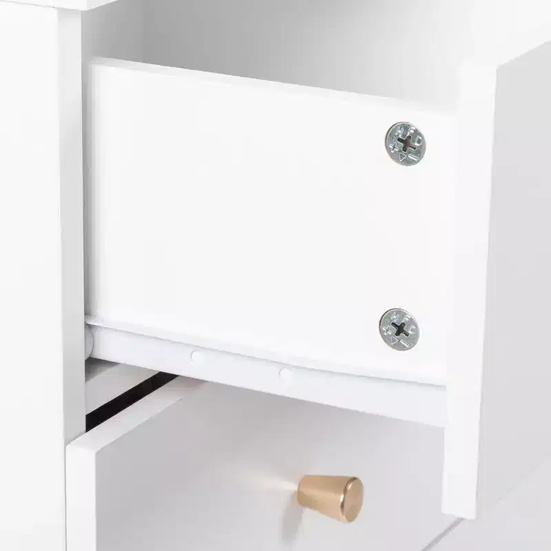 Karl Home 6-Drawer White Particle Board 25.98in. W Chest of Drawer