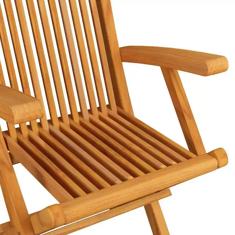 vidaXL 2X Solid Acacia Wood Patio Chairs with Taupe Cushions - Foldable Garden, Terrace and Patio Seating