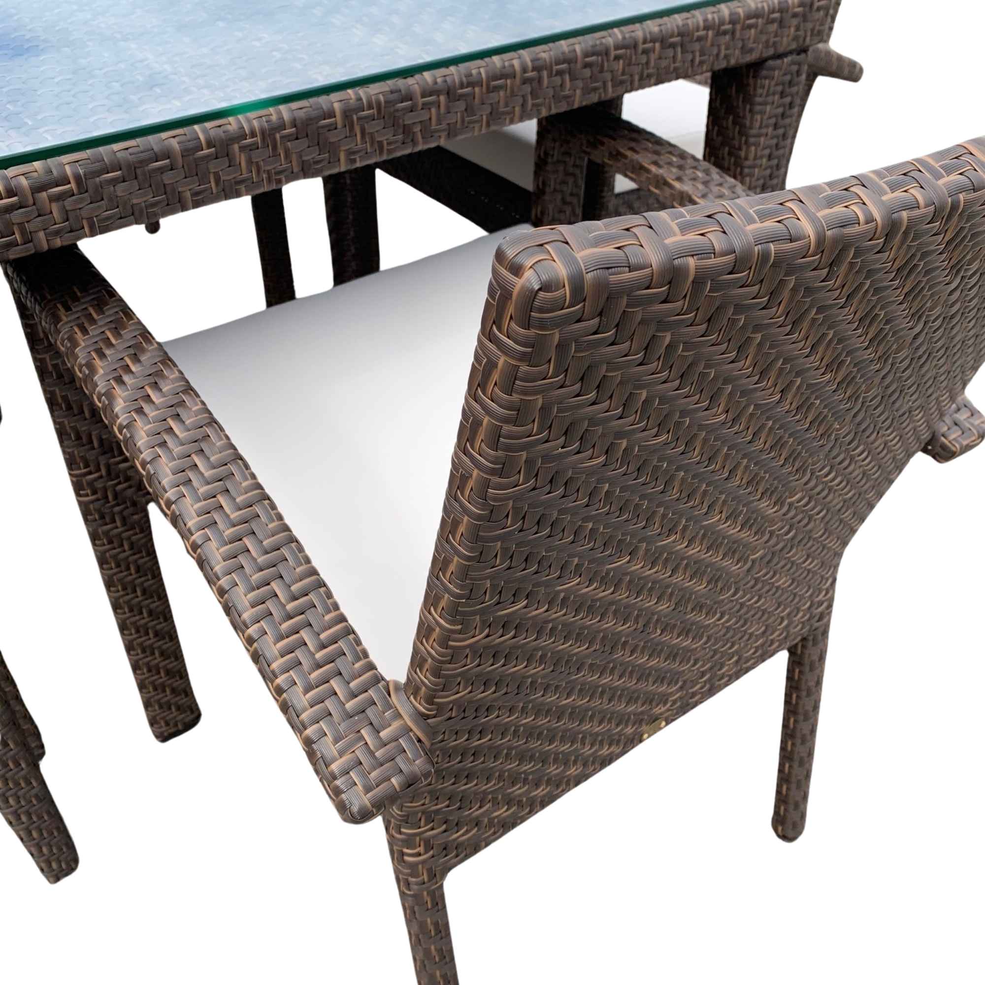 Outdoor Square Dining Armchairs with Cushions