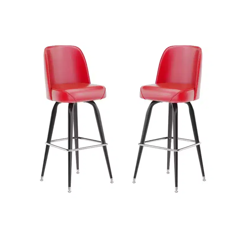 Emma and Oliver 2 Pack Metal Barstool with Swivel Bucket Seat