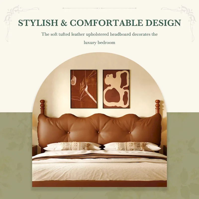 Calka Luxury Upholstered PU Leather Bed by Christopher Knight Home