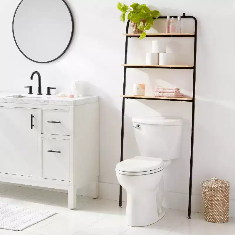 Space-Saving Bathroom Organizer with 3 Fixed Shelves