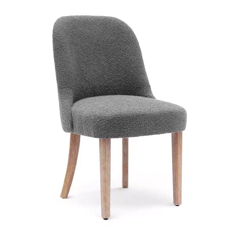 Mid-Century Modern Boucle Upholstered Dining Chair, Set of 6, Water-Resistant Fabric