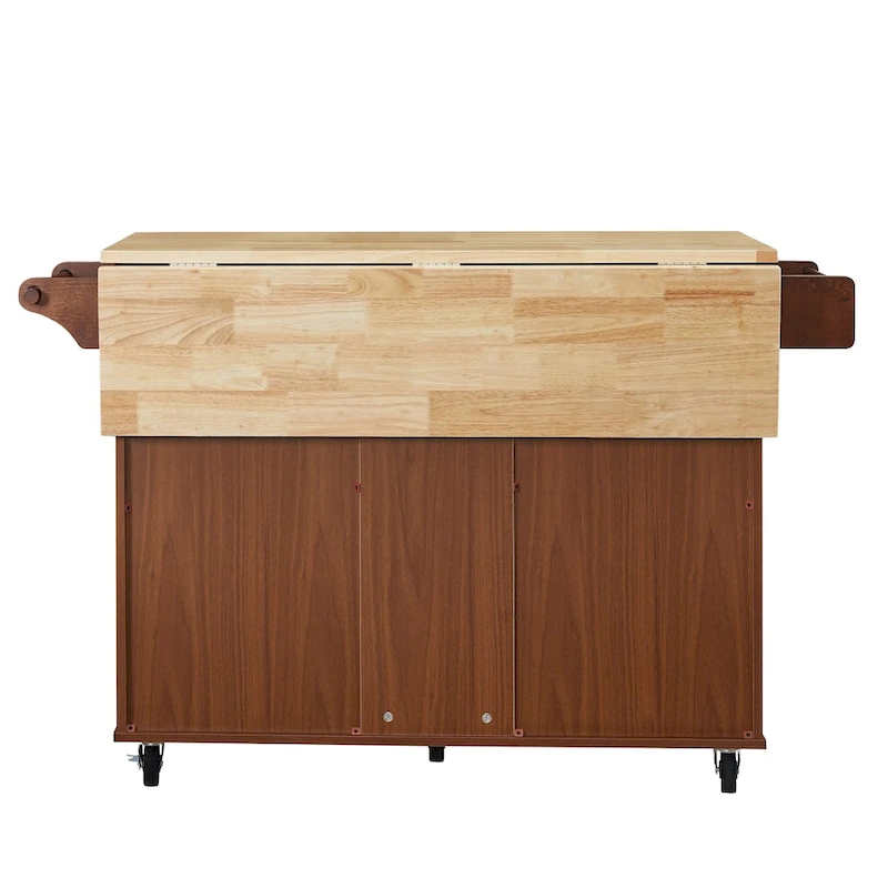 Mobile Kitchen Island Cart With 3 drawers