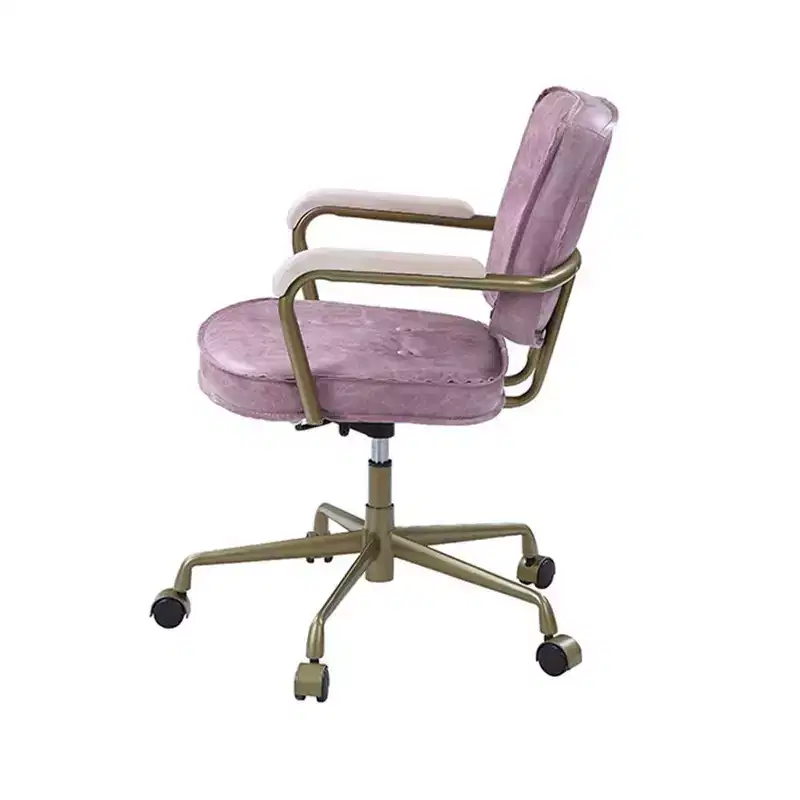 25 Siecross Grain Leather Reclining Accent Chair Pink - Acme Furniture: Swivel, Metal Frame, No Assembly
