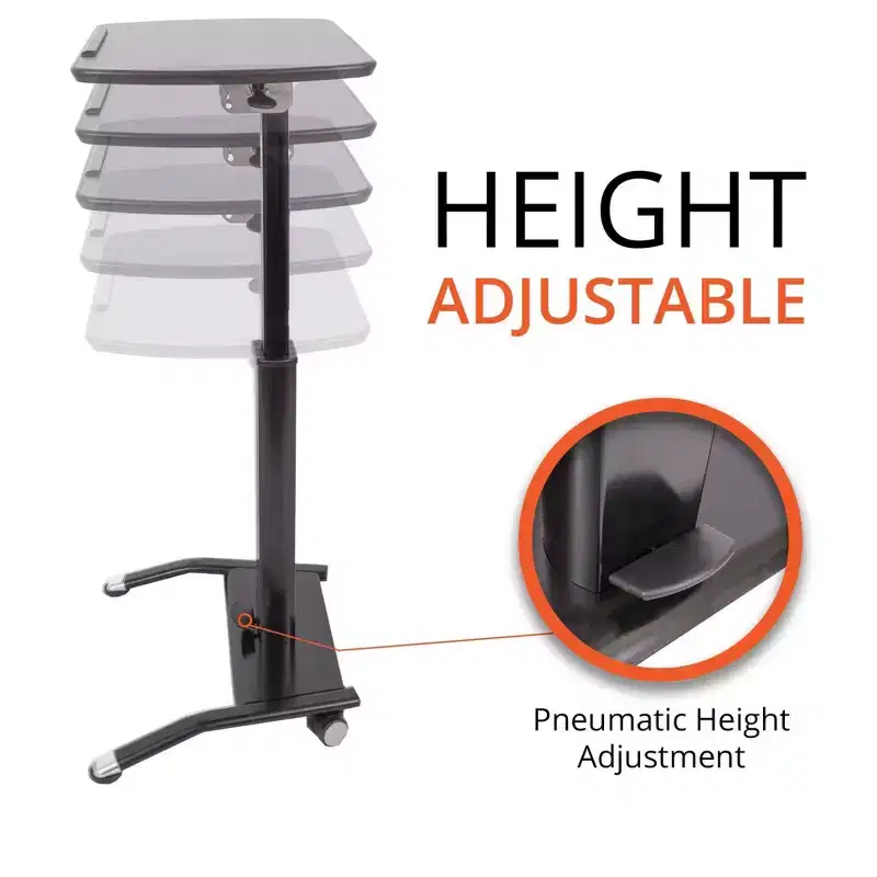 Pneumatic Adjustable Height Tilting Laptop Lectern Podium 25.5