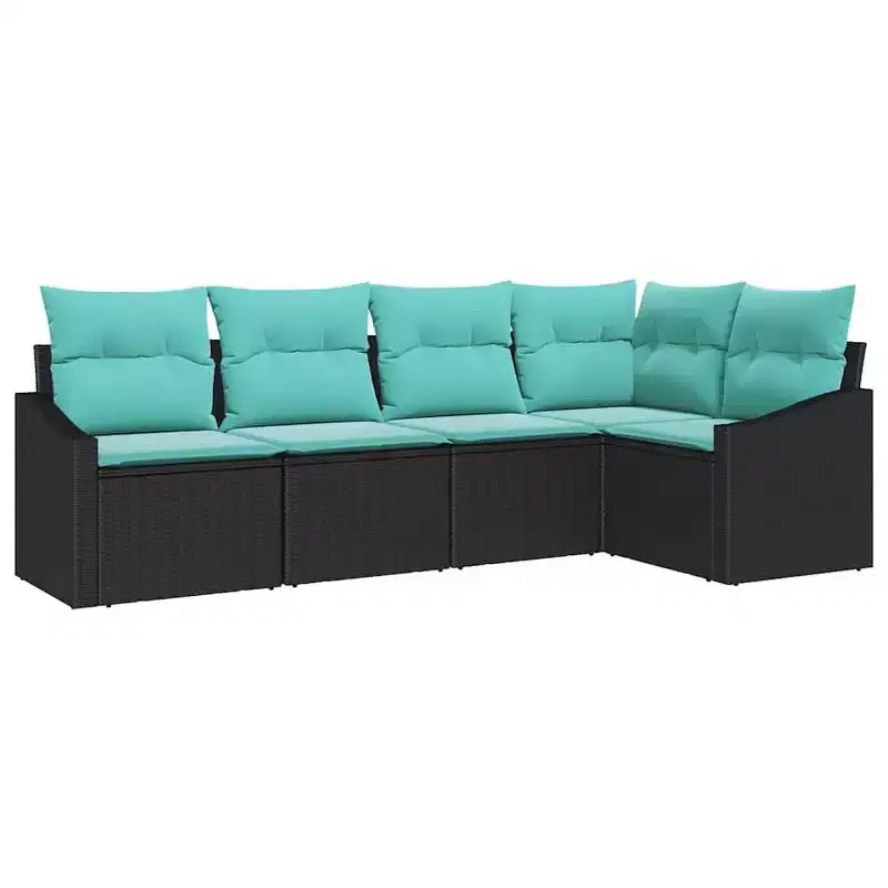 vidaXL Garden Sofa Set 5 pcs Brown Poly rattan