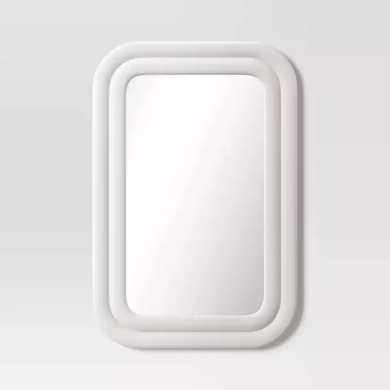 24"x36" Textured Wall Mirror White - Threshold™