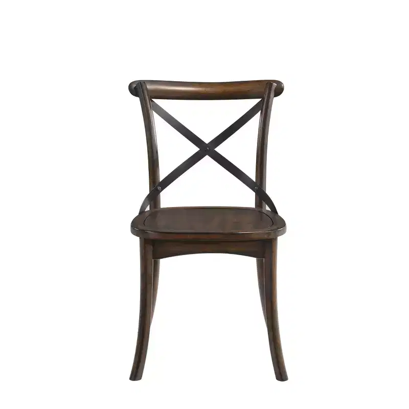 Set of 2 Kaelyn Side Dining Chair Dark Oak/Black - Acme Furniture: French Bistro Style, Wood Frame, Armless Design