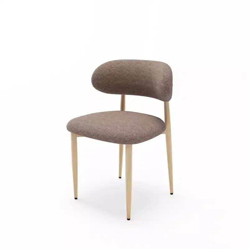GDFStudio Adanna Modern Metal Upholstered Dining Chairs with Curved Backrest (Set of 4)