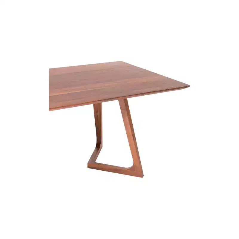 Grizzly Flats Dining Table Rectangular Walnut - Alder Bay: Modern Style, Seats 8, Wood Double Pedestal Base