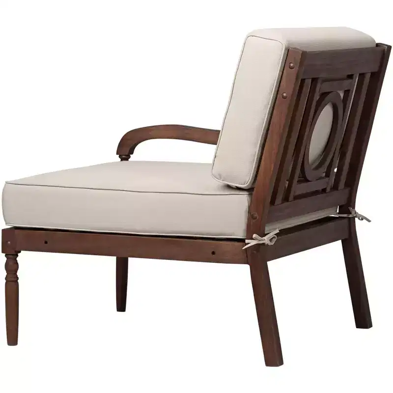 Teal Island Designs Napa Modular Natural Dark Oil Acacia Left Arm Chair