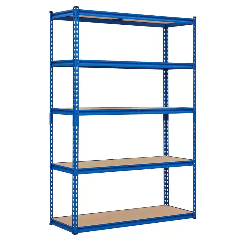 Blue 5-Tier Metal Storage Shelving Unit, 1–2 Person Assembly