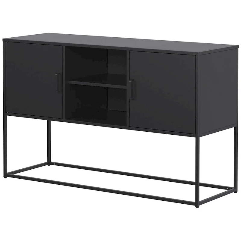 Sideboard Buffet Cabinet - Adjustable Feet, Anti-Tilt, Elegant Handle & Silent Magnetic Closure