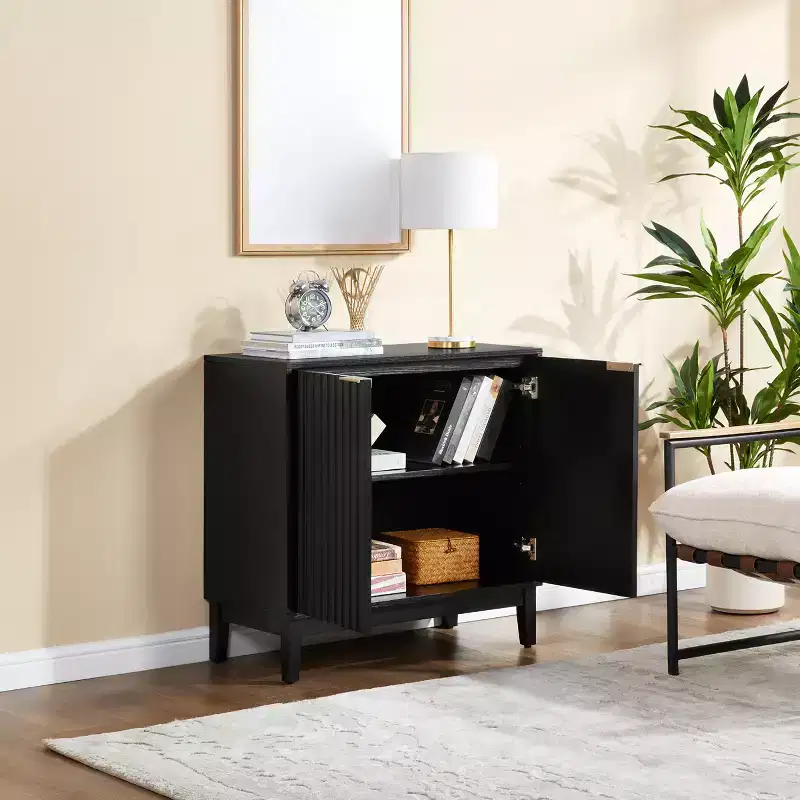 31 Sideboard Buffet Cabinet, Wooden Coffee Bar Cabinet with Adjustable Shelf, Entryway Console Table, Floor Cupboard Cabinet for Kitchen