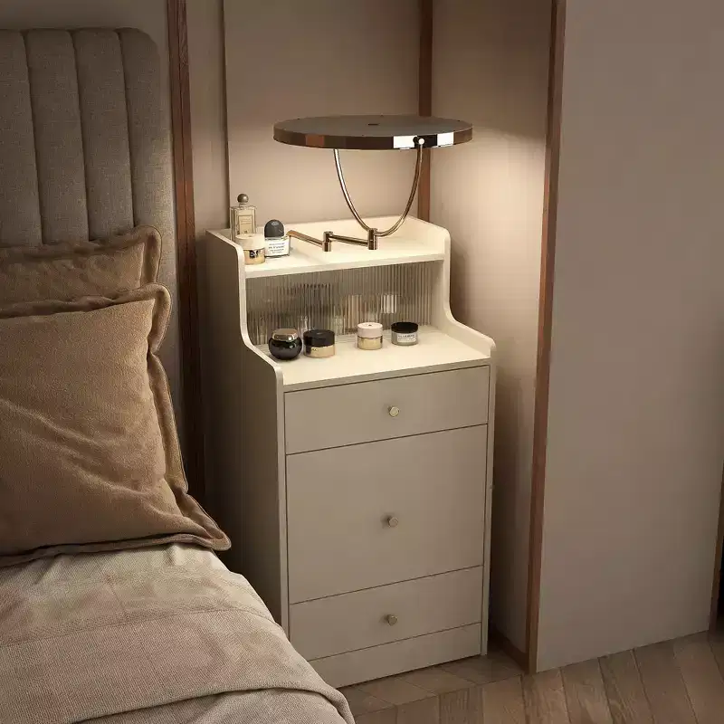 3-in-1 Vanity Desk with Mirror & Charging Station – LED Lights, Compact, with Stool