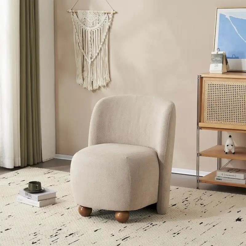 Christopher Knight Home - Eliana Modern Teddy Fabric Accent Chair with Curved Backrest and Legs