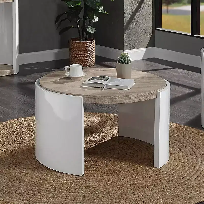 Acme Furniture Zoma Coffee Table White/Oak Finish