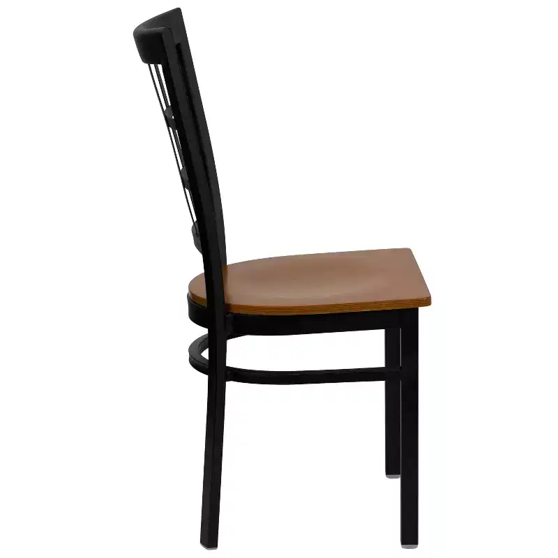 Flash Furniture Black Window Back Metal Restaurant Chair