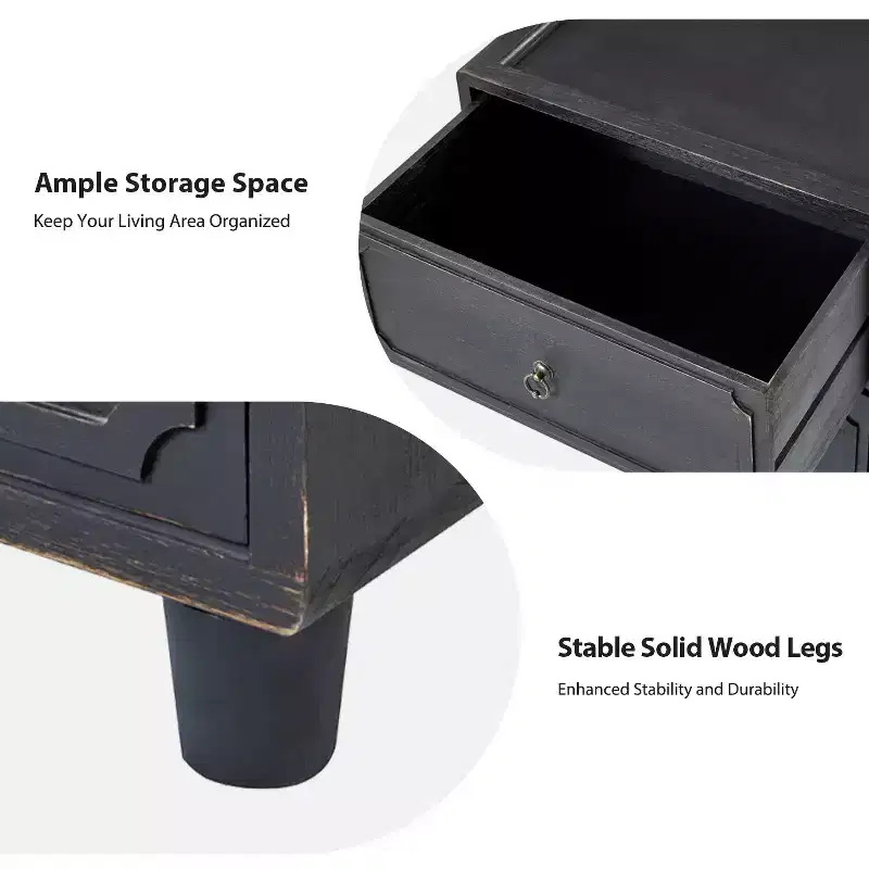 Oddone 2 - Drawer end table Set of 3 With Modular Design| ART OF LIVING DESIGNS