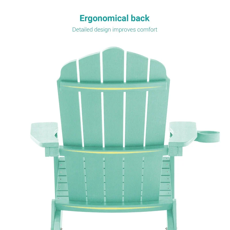 Bonosuki Set of 2 Folding Adirondack Chair Patio Fire Pit Chair