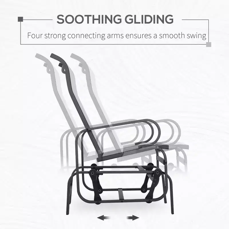 Gliding Lounger Chair, Single Rocker with Lightweight Metal & Mesh Construction