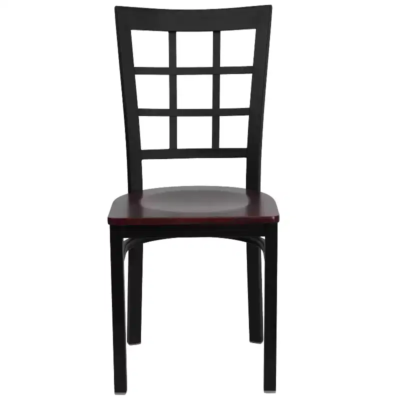 Flash Furniture Black Window Back Metal Restaurant Chair