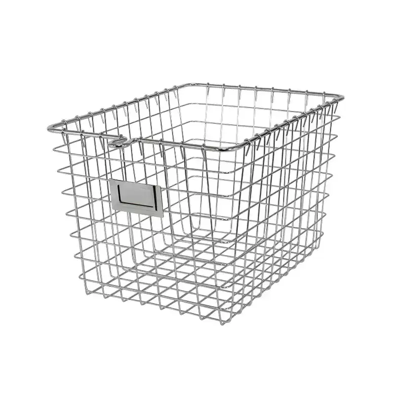 Small Wire Storage Basket, Silver