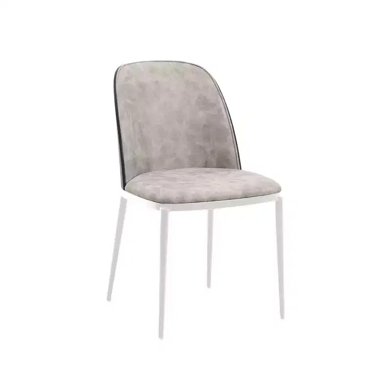 LeisureMod Tule Modern Dining Chair with PU Leather, Velvet, or Suede Seat and White Steel Frame  Kitchen, Dining Room, Home, Cafe, Seating