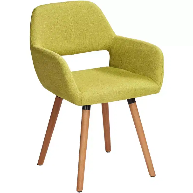 Green Fabric Mid-Century Modern Dining Chair